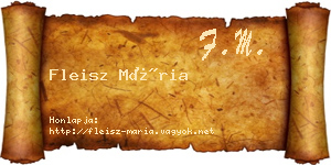Fleisz Mária névjegykártya